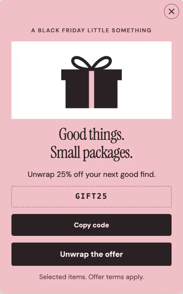A little black gift — Offer. Sample design content.