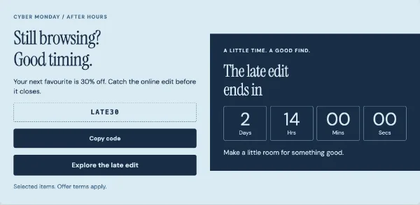 Digital after hours — Offer. Sample design content.