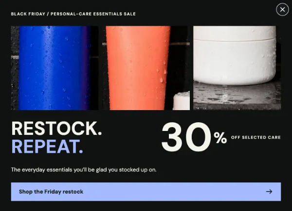 Restock Mosaic — Offer. Sample design content.