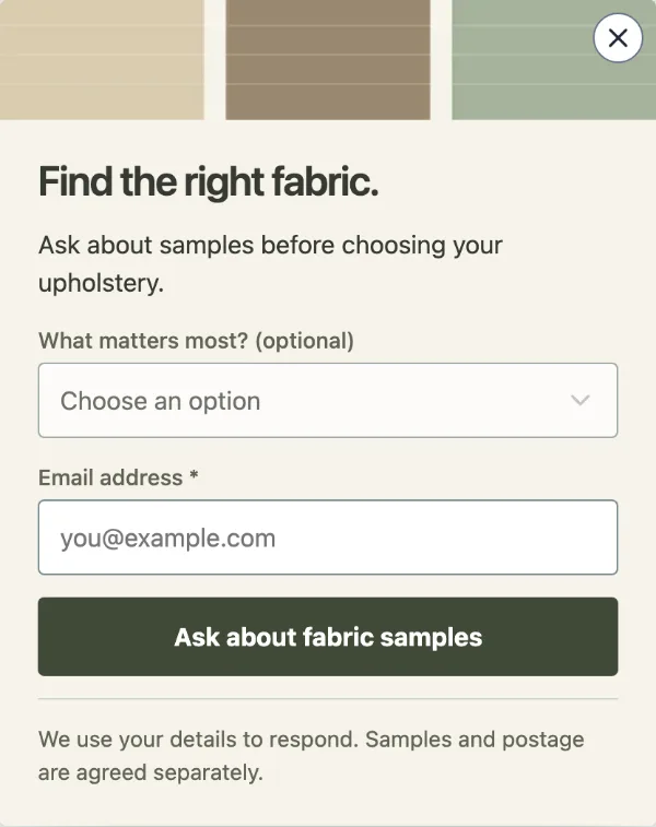 Sample envelope — Your details. Sample design content.