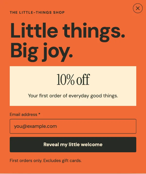 The little-things shop — Details. Sample design content.