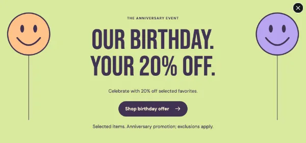 Anniversary Event — Offer. Sample design content.
