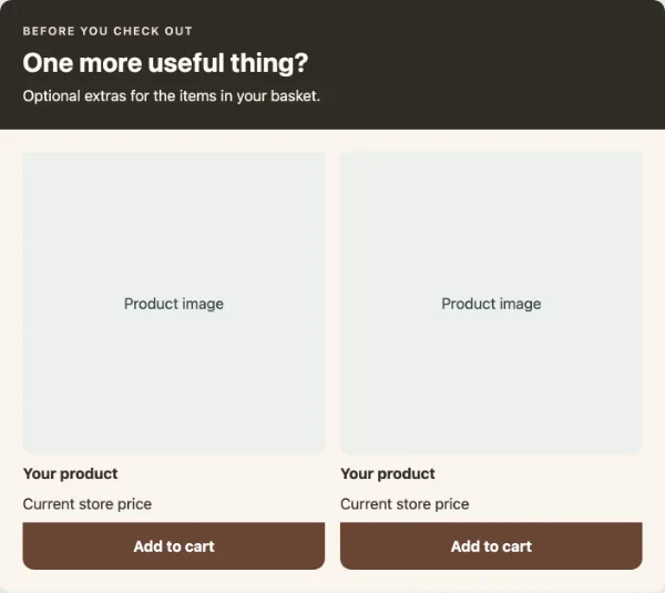 Basket companion — Basket extras. Sample design content.