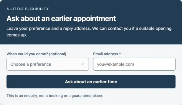 Availability desk — Your availability. Sample design content.