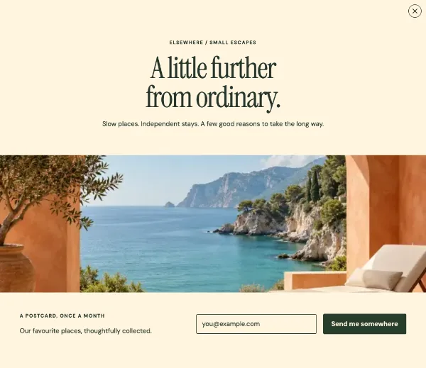 Almost somewhere — Details. Sample design content.