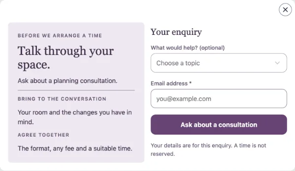 Appointment agenda — Your request. Sample design content.