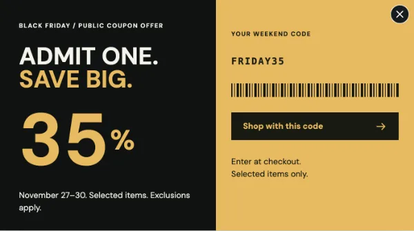 Golden Weekend Ticket — Offer. Sample design content.