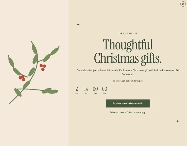 The gift atelier — Offer. Sample design content.