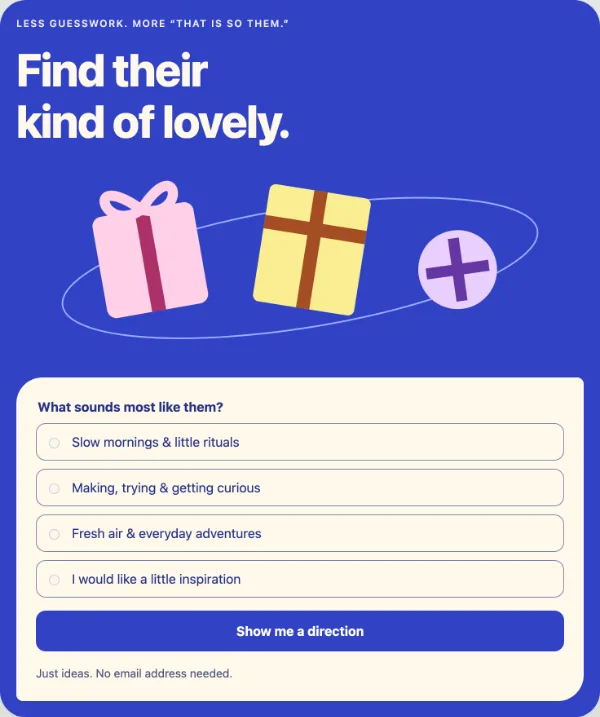 Gift orbit — A little gift inspiration. Sample design content.