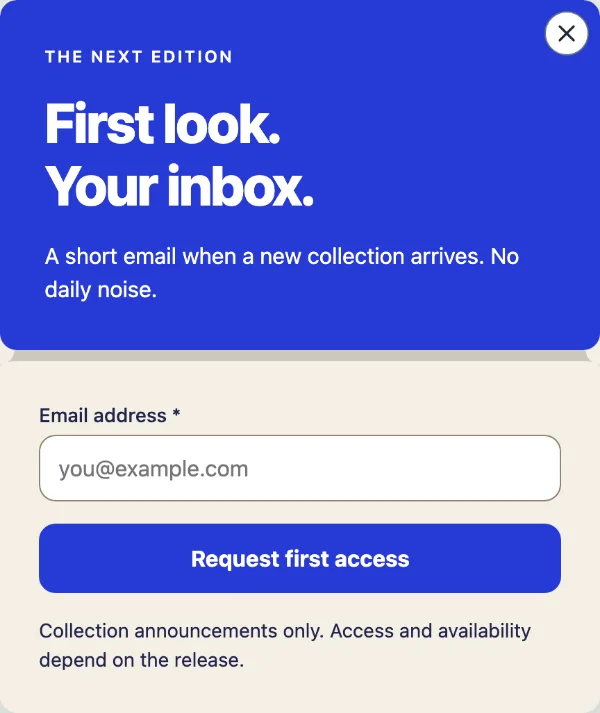 Edition pass — Your details. Sample design content.