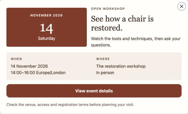 Event calendar — Information. Sample design content.