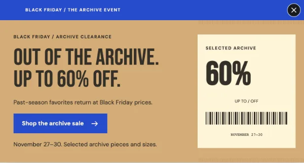 Black Friday Archive — Offer. Sample design content.
