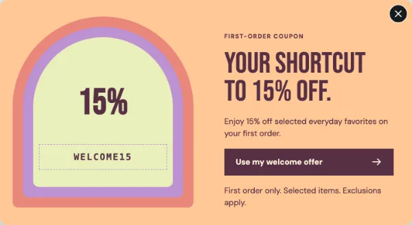 Welcome Shortcut — Offer. Sample design content.