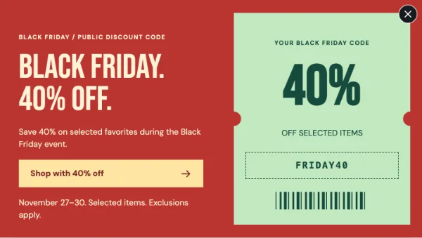 Friday Coupon — Offer. Sample design content.