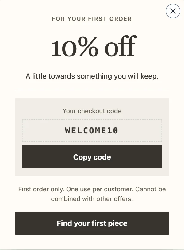 Offer receipt — Information. Sample design content.