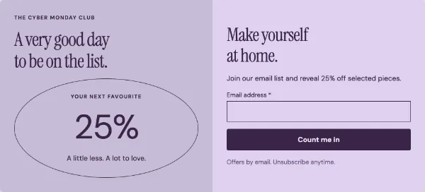 The cyber club — Signup. Sample design content.