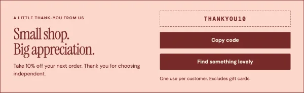 A little thank-you — Offer. Sample design content.