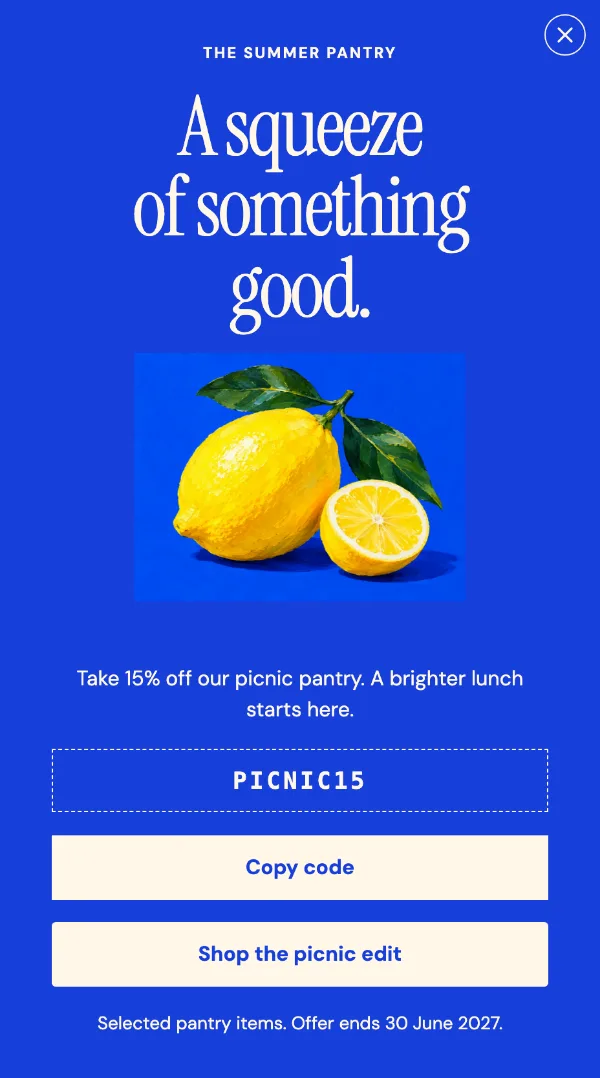 The lemon hour — Offer. Sample design content.