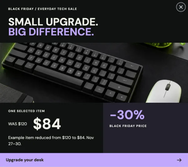 Tech Price Sheet — Offer. Sample design content.