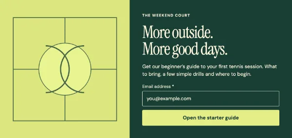 The weekend court — Details. Sample design content.