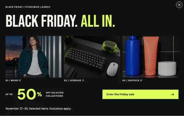 Black Friday Department — Offer. Sample design content.