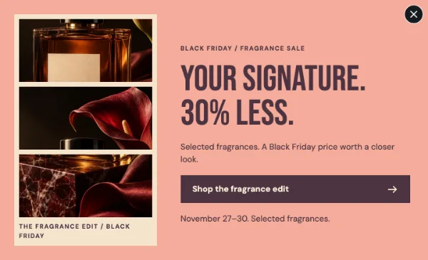 Fragrance Booth — Offer. Sample design content.