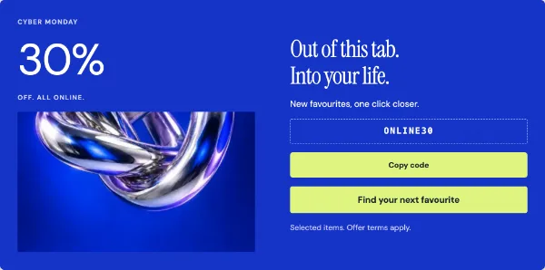 The electric aisle — Offer. Sample design content.