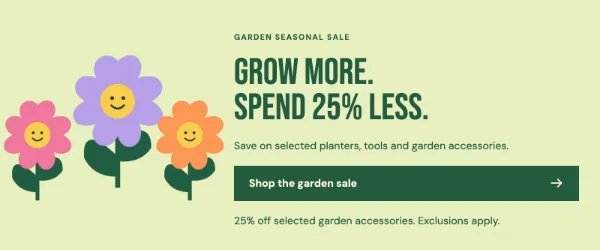 Garden Edit — Offer. Sample design content.