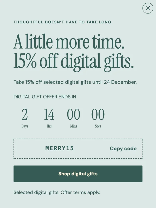 Still time for something — Offer. Sample design content.