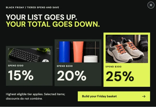 Savings Staircase — Offer. Sample design content.
