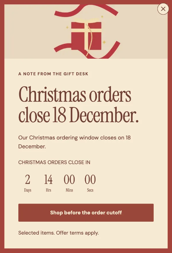 Before the bow — Offer. Sample design content.