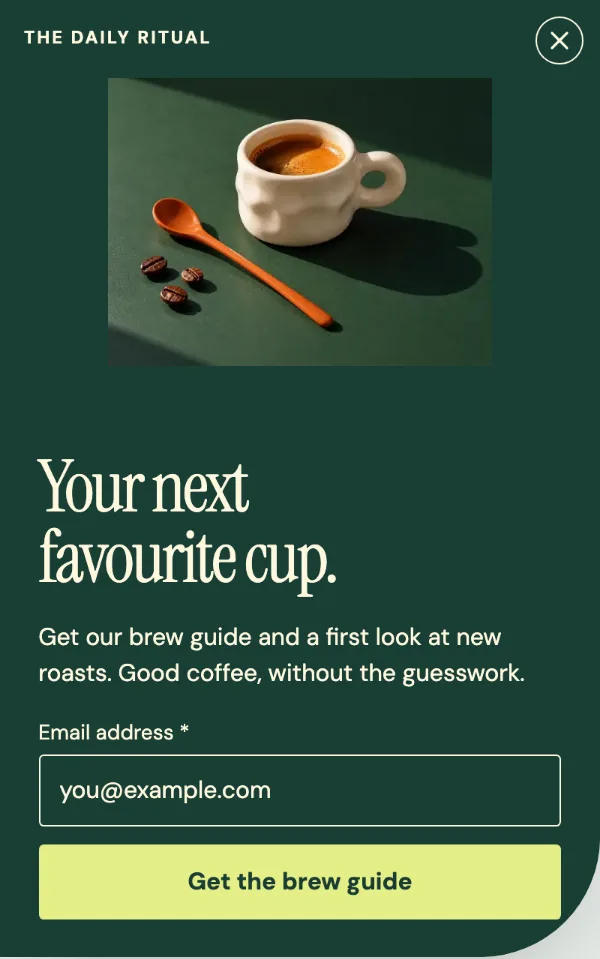 The daily ritual — Details. Sample design content.