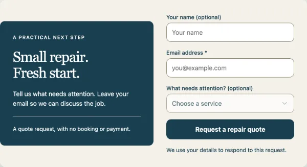 Service docket — Your details. Sample design content.