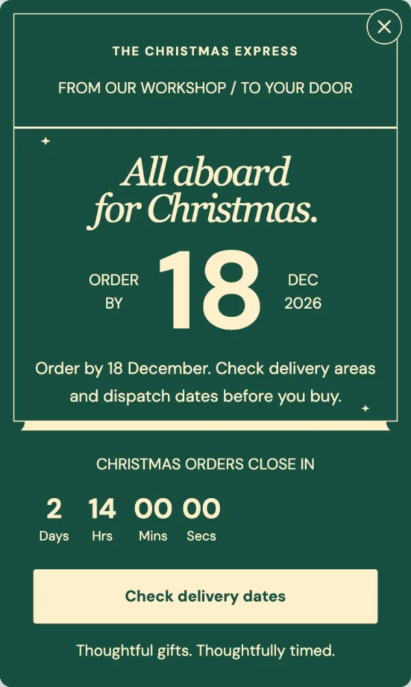 The Christmas express — Offer. Sample design content.