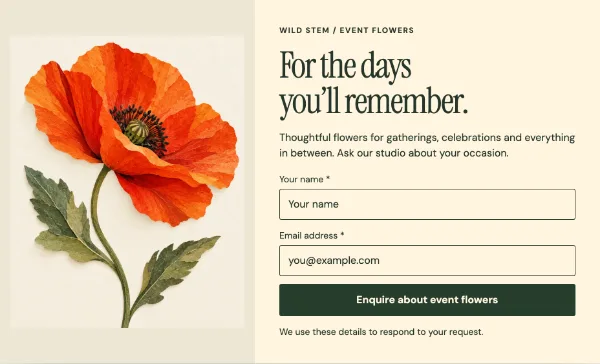 An occasion worth keeping — Details. Sample design content.