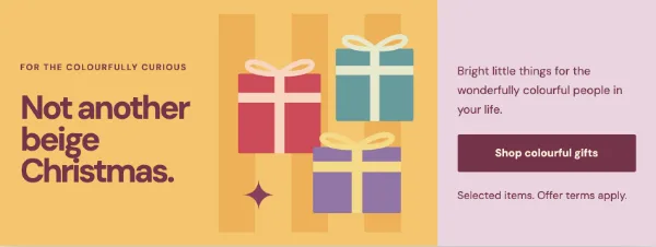 Wrapped in colour — Offer. Sample design content.