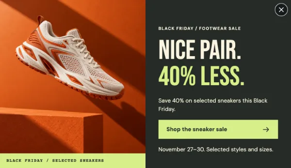 Sneaker Edit — Offer. Sample design content.
