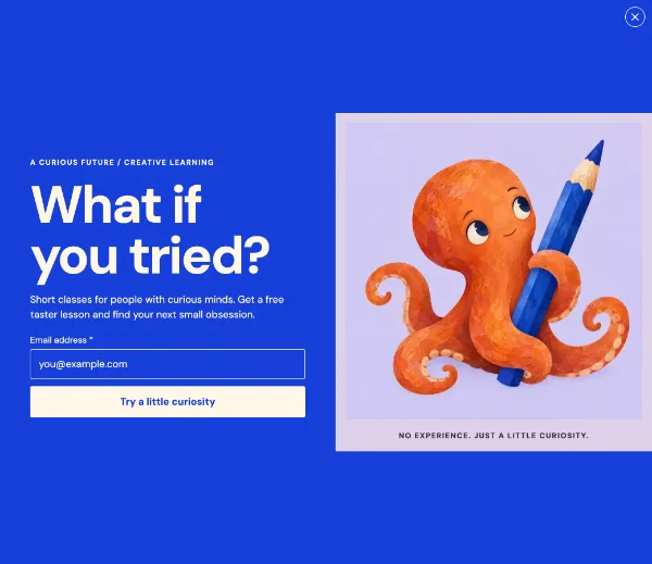 A curious future — Details. Sample design content.