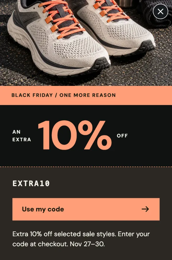 Extra-Ten Coupon — Offer. Sample design content.