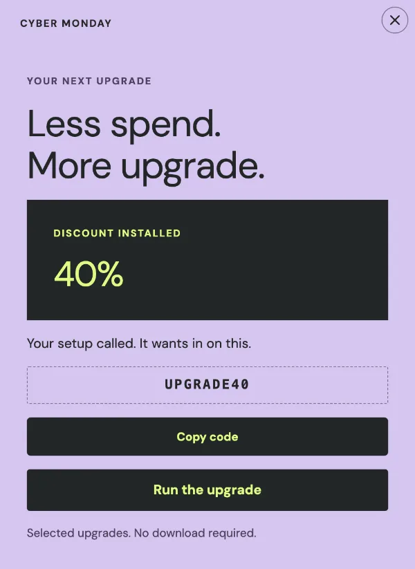 System upgrade — Offer. Sample design content.