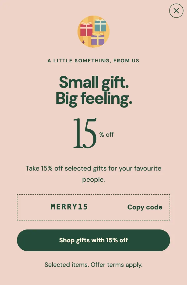 A little gift — Offer. Sample design content.