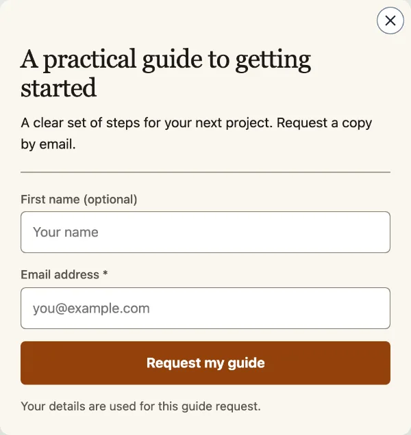 Name and email — Details. Sample design content.
