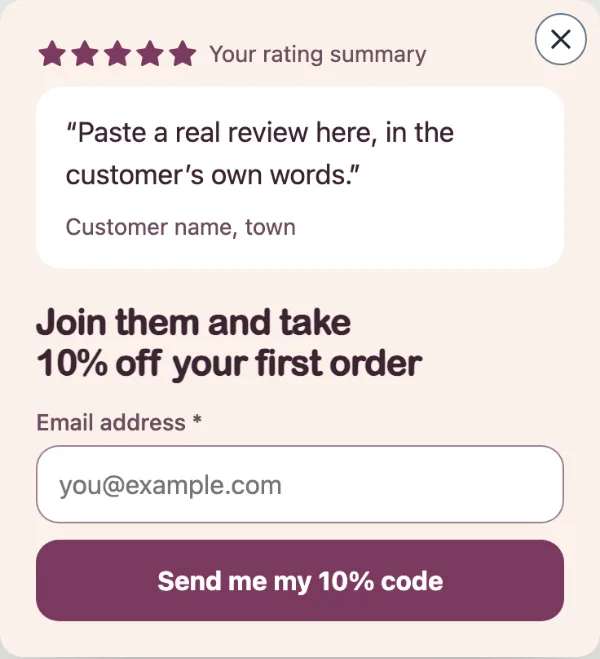 Kind words — Details. Sample design content.